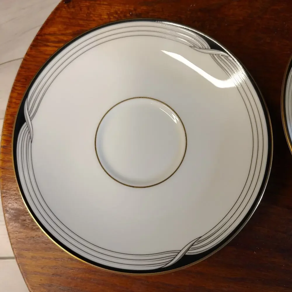 Lenox Erica Debut Collection Set of 2 Vintage Footed Tea Coffee Cups & Saucers C